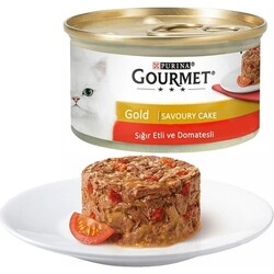 Gourmet - Gourmet Gold Savory Cake Sığır Etli ve Domatesli 85gr (12 Adet)