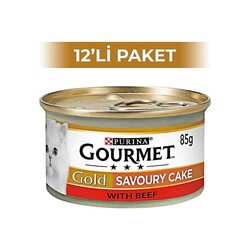 Gourmet - Gourmet Gold Savoury Cake Sığır Etli Yetişkin Kedi Konservesi 85gr (12 Adet)