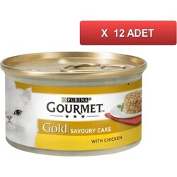 Gourmet - Gourmet Gold Savoury Cake Tavuklu Kedi Konservesi 85 gr (12 Adet )